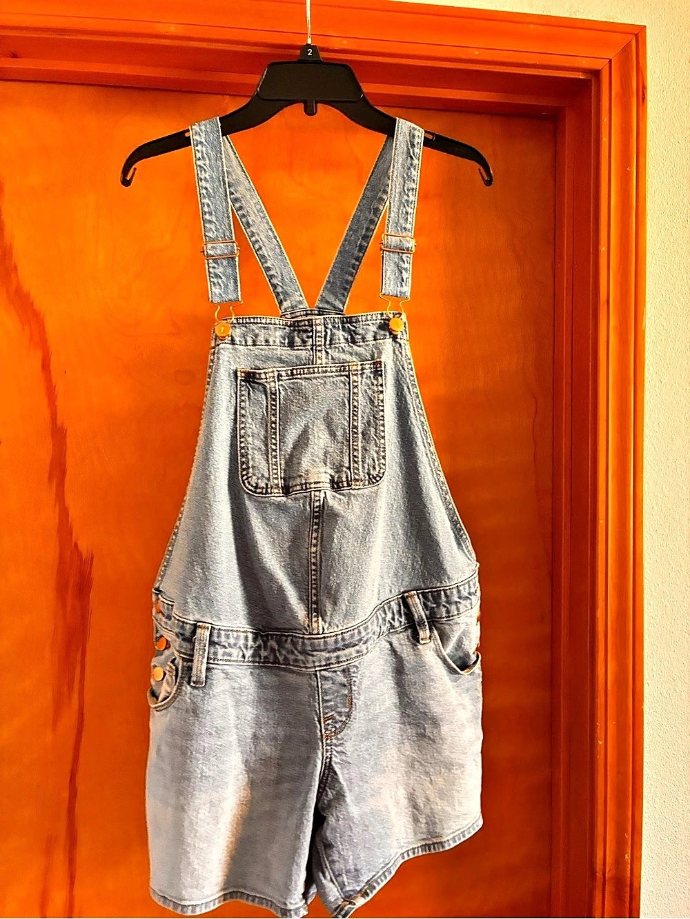 Isabel maternity Short Overalls Denim Size 6 Like New